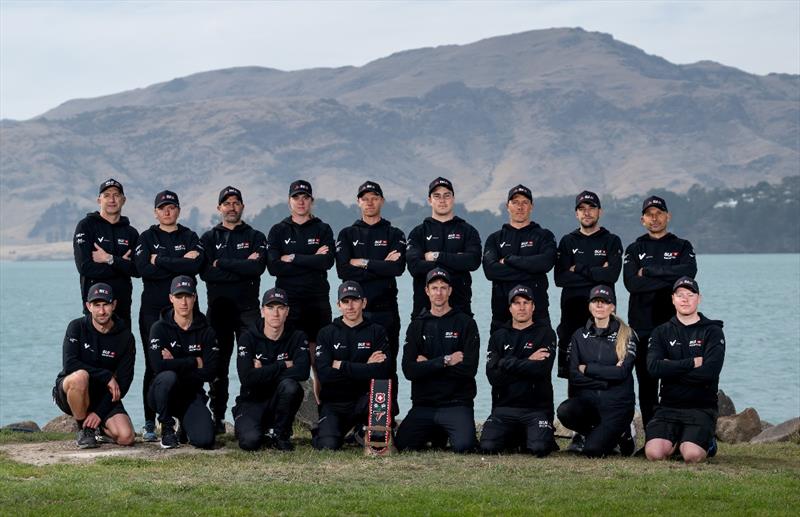Switzerland SailGP Team helmed by Nathan Outteridge and Shore Crew ahead of the ITM New Zealand Sail Grand Prix in Christchurch, New Zealand photo copyright Ricardo Pinto for SailGP taken at  and featuring the F50 class