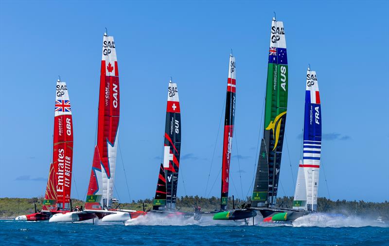 Australia in pole position  on Leg 1 on Race Day 1 of the Apex Group Bermuda Sail Grand Prix - May 4, 2024 photo copyright Samo Vidic/SailGP taken at Royal Bermuda Yacht Club and featuring the F50 class