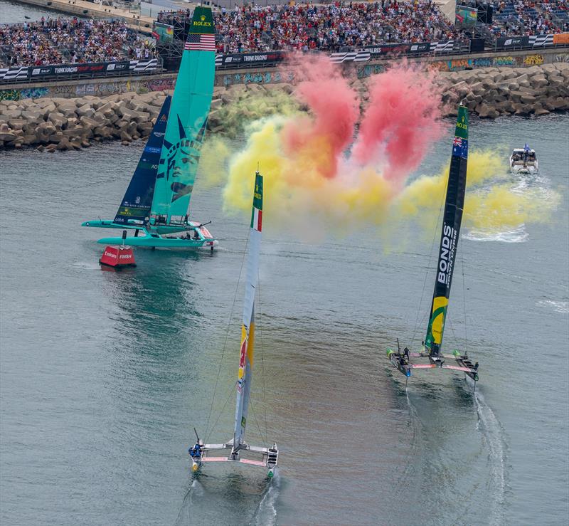 USA, Australia and Italy - Final Finish line - Day 2 - Spain Sail Grand Prix - Valencia - September 6, 2026 - photo © Felix Diemer/SailGP