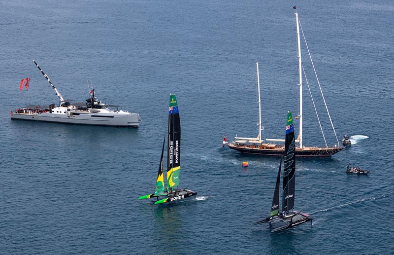 Group racing - Black Foils and Bonds Flying Roos - Day 2 - Spain Sail Grand Prix - Valencia - September 6, 2026 - photo © Felix Diemer/SailGP