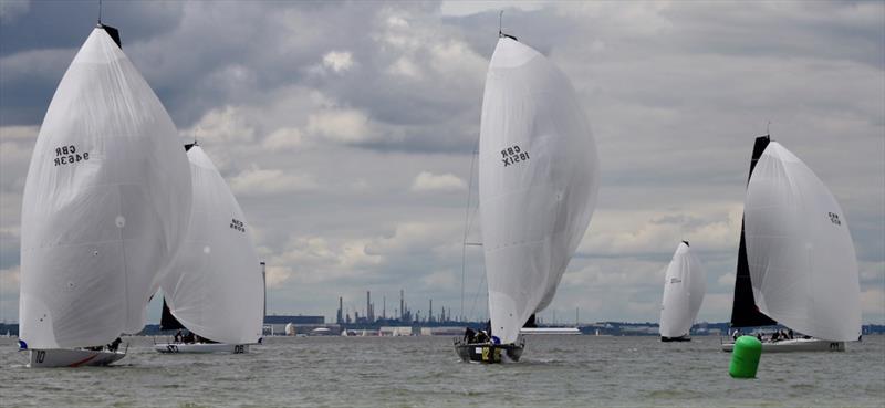 Windward Leeward Racing for FAST40  fleet ahead of the Round the Island Race photo copyright Christopher Gillingham / RSrnYC taken at Royal Southern Yacht Club and featuring the Fast 40 class
