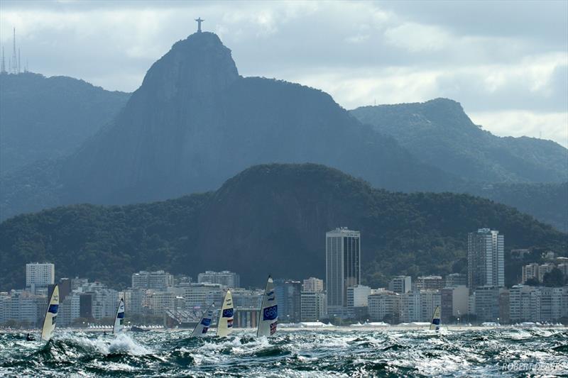 Finn class racing at Rio 2016 photo copyright Rober Deaves taken at  and featuring the Finn class