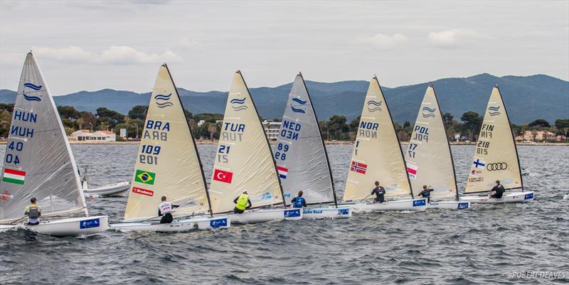 Medal Race on the final day at World Cup Hyères photo copyright Robert Deaves taken at COYCH Hyeres and featuring the Finn class