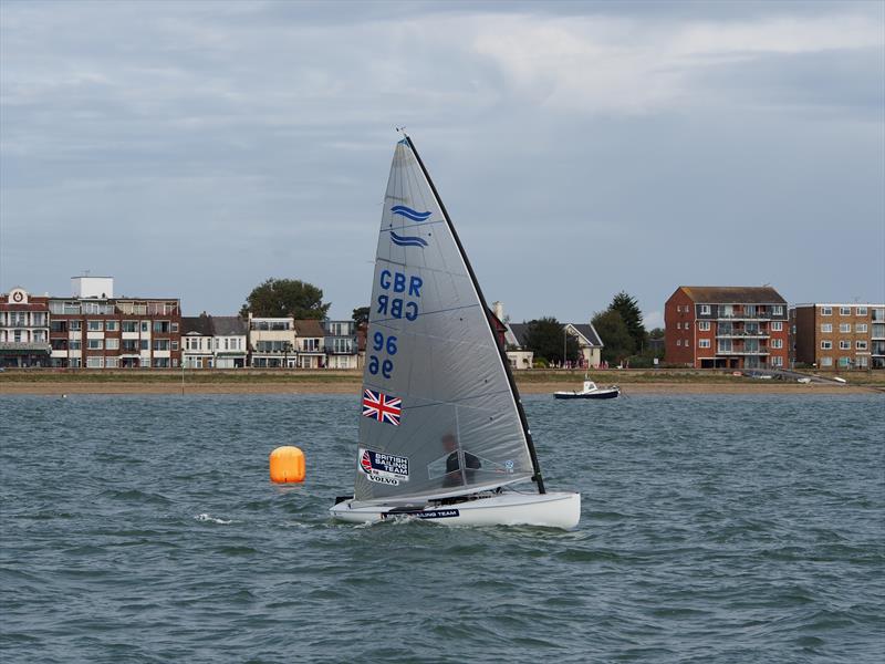 Hector Simpson wins the GAC Pindar Finn UK Nationals at Thorpe Bay photo copyright Steve Sampson taken at Thorpe Bay Yacht Club and featuring the Finn class