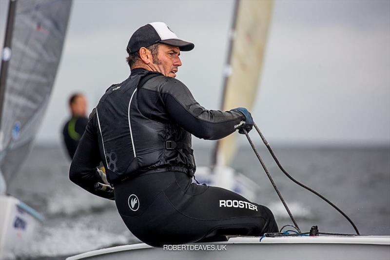 Alejandro Muscat on day 3 of the Finn Europeans in Gdynia, Poland photo copyright Robert Deaves taken at  and featuring the Finn class