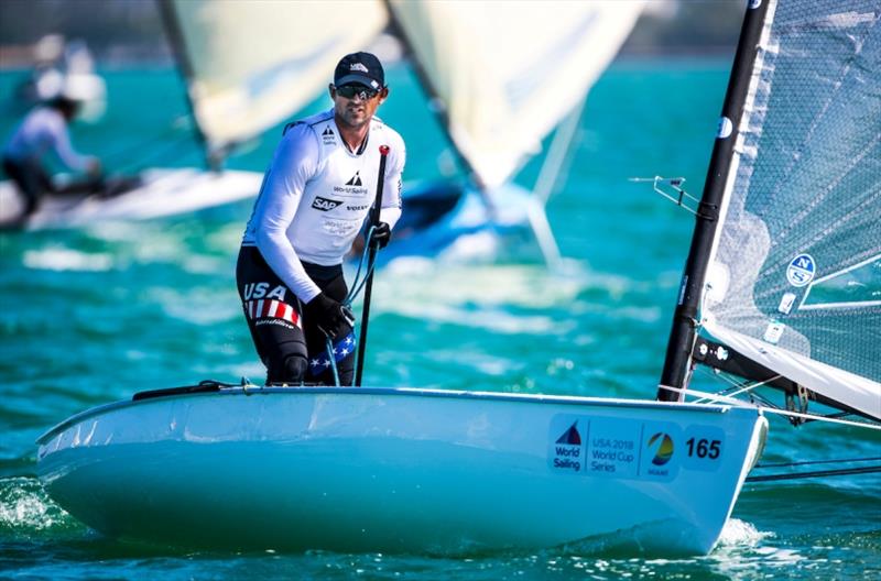 Caleb Paine (M) Finn - World Cup Series Miami photo copyright Richard Langdon / Sailing Energy / World Sailing taken at  and featuring the Finn class