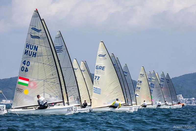 Start Race 7 - Ready Steady Tokyo, day 4 photo copyright Robert Deaves taken at  and featuring the Finn class