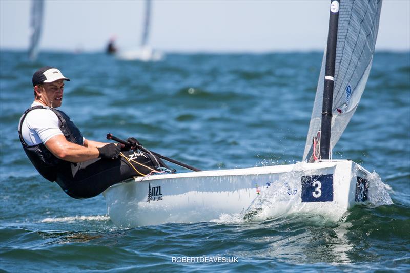 Andy Maloney leads after Day 1 of racing in the 2021 Finn Gold Cup in Porto photo copyright Robert Deaves / Finn Class taken at Vilamoura Sailing and featuring the Finn class