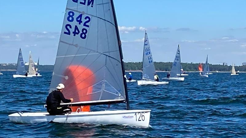 Pieter-Jan Postma on 2022 Finn World Masters Day 1 photo copyright Claire ADB taken at  and featuring the Finn class