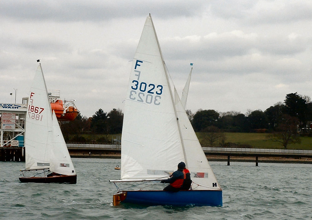 Barney Smith and Fiona Jones win the Firefly class in the 44th Hamble Warming Pan photo copyright Vicki Weston taken at Hamble River Sailing Club and featuring the Firefly class