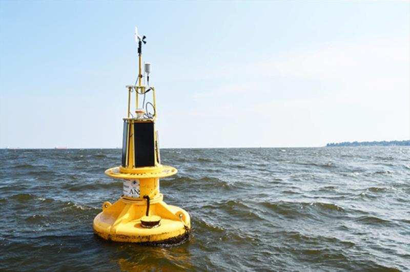 Electronic tag receivers are housed in the hulls of NOAA Chesapeake Bay Interpretive Buoy System platforms - photo © NOAA Fisheries