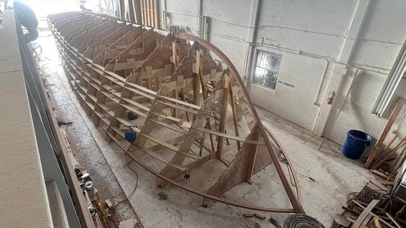 Hull #9-Jig with stem in place photo copyright Michael Rybovich & Sons taken at  and featuring the Fishing boat class