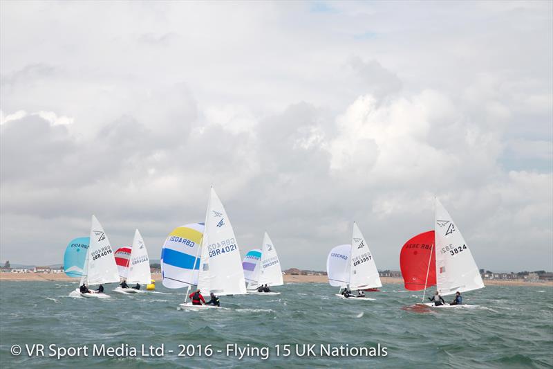 Day 1 of the UK Global Flying Fifteen Nationals photo copyright VR Sport Media taken at Hayling Island Sailing Club and featuring the Flying Fifteen class