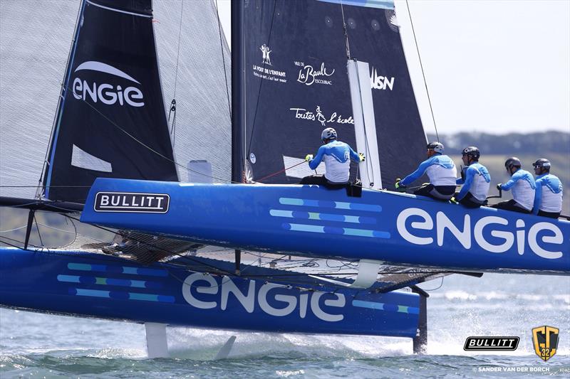 The Sebastien Rogues skippered ENGIE on day 1 of GC32 Cowes Cup photo copyright Sander van der Borch / Bullitt GC32 Racing Tour taken at  and featuring the GC32 class
