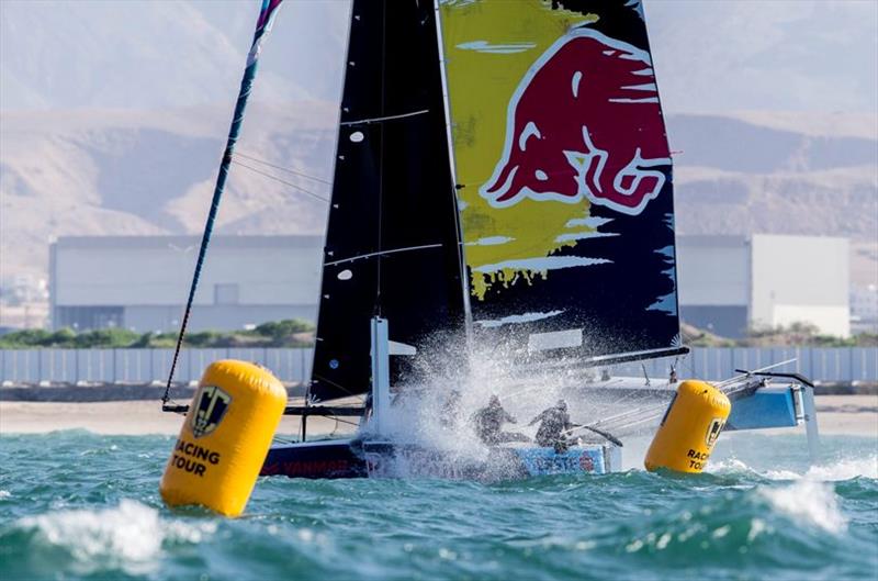 Wet ride on board Red Bull Sailing Team. - GC32 Oman Cup day 3 photo copyright Sailing Energy / GC32 Racing Tour taken at  and featuring the GC32 class