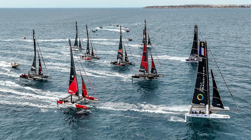 The fleet on day 1 of Lagos GC32 Worlds photo copyright Sailing Energy  / GC32 Racing Tour taken at  and featuring the GC32 class
