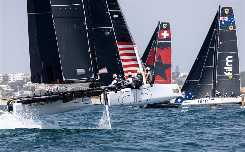 Fate conspired against Jason Carroll's Argo from winning the final race on day 3 of Lagos GC32 Worlds photo copyright Sailing Energy / GC32 Racing Tour taken at Clube de Vela de Lagos and featuring the GC32 class
