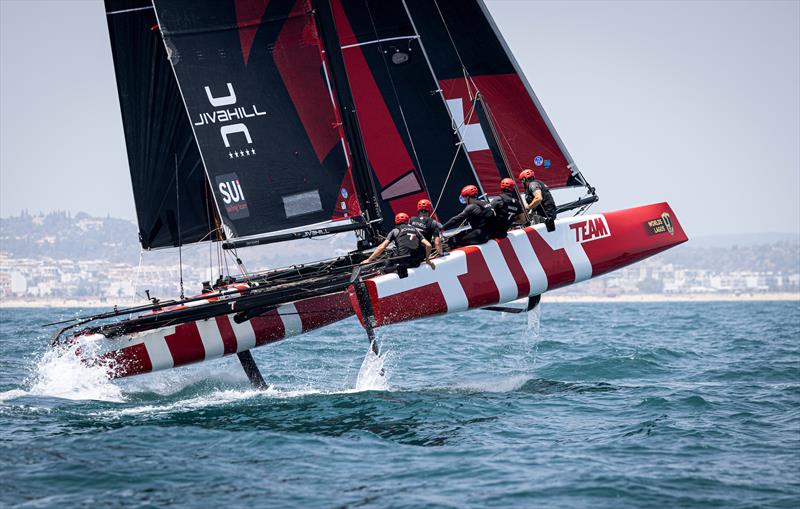 Team Tilt is fourth, but with two other boats at present within one point of of her after day 3 of Lagos GC32 Worlds photo copyright Sailing Energy / GC32 Racing Tour taken at Clube de Vela de Lagos and featuring the GC32 class