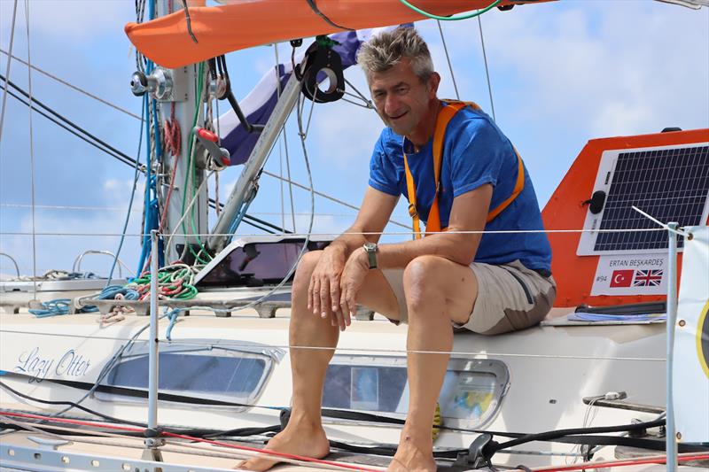 Ertan Beskardes found the windless doldrums leave too much time to think - Golden Globe Race 2022 photo copyright Nora Havel / GGR2022 taken at  and featuring the Golden Globe Race class