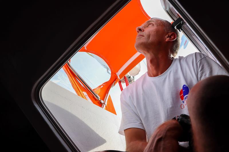 Tough decision for Guy, victim of a barnacle invasion and heading to Brazil for a complete overhaul of Sagarmatha's hull photo copyright Nora Havel / GGR2022 taken at  and featuring the Golden Globe Race class