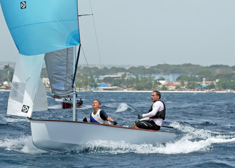 Youth Helm Jack Bennett on day 4 of the GP14 World Championships in Barbados photo copyright Peter Marshall taken at Barbados Yacht Club and featuring the GP14 class