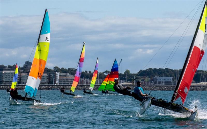 Hobie 16s during the Jersey Regatta photo copyright Simon Ropert taken at Royal Channel Islands Yacht Club and featuring the Hobie 16 class