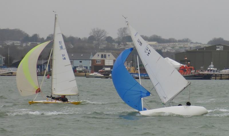 Bembridge Illusions Valentine Trophy 2017 photo copyright Mike Samuelson taken at Bembridge Sailing Club and featuring the Illusion class