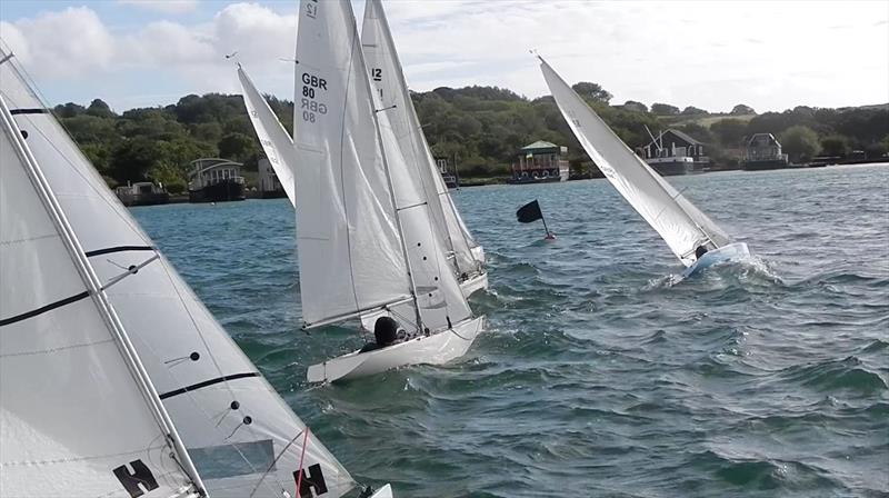 Race 2 start on Saturday on the first weekend of the Illusion 2022-23 Winter Series photo copyright Mike Samuelson taken at Bembridge Sailing Club and featuring the Illusion class