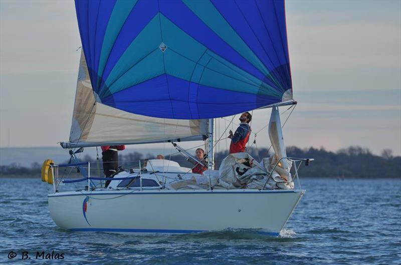 Polly during Hamble River Wednesday Night Series - Early Bird Series race 3 photo copyright Bertrand Malas taken at Hamble River Sailing Club and featuring the Impala 28 class