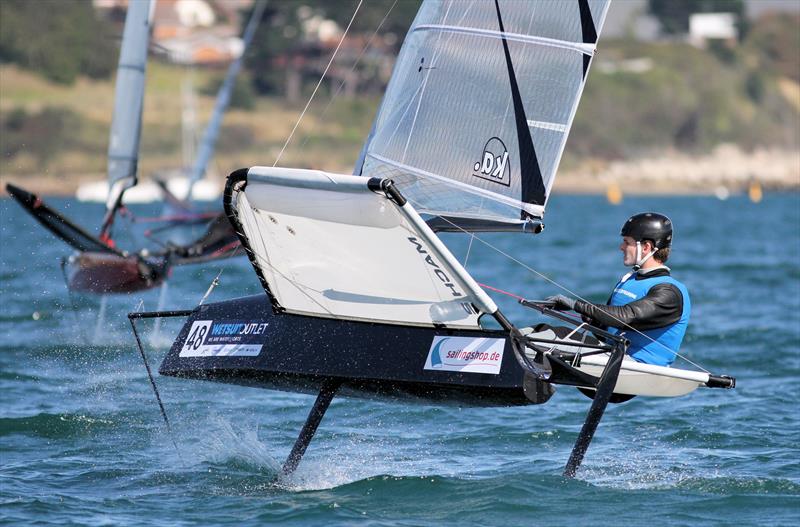 2019 Wetsuit Outlet UK Moth Nationals at Castle Cove SC day 2 photo copyright Mark Jardine / IMCA UK taken at Castle Cove Sailing Club and featuring the International Moth class