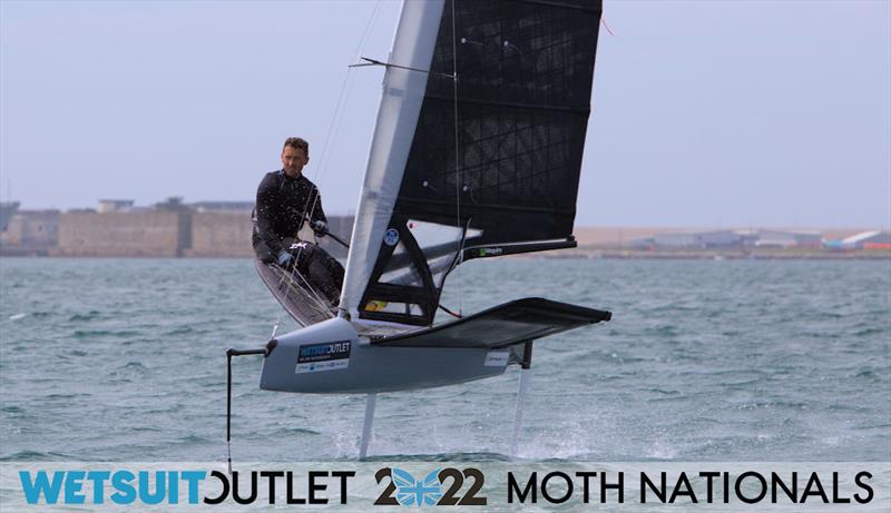 Henry Wetherell on Day 1 of the 2022 Wetsuit Outlet UK Moth Class Nationals at the WPNSA photo copyright Mark Jardine / IMCA UK taken at Weymouth & Portland Sailing Academy and featuring the International Moth class