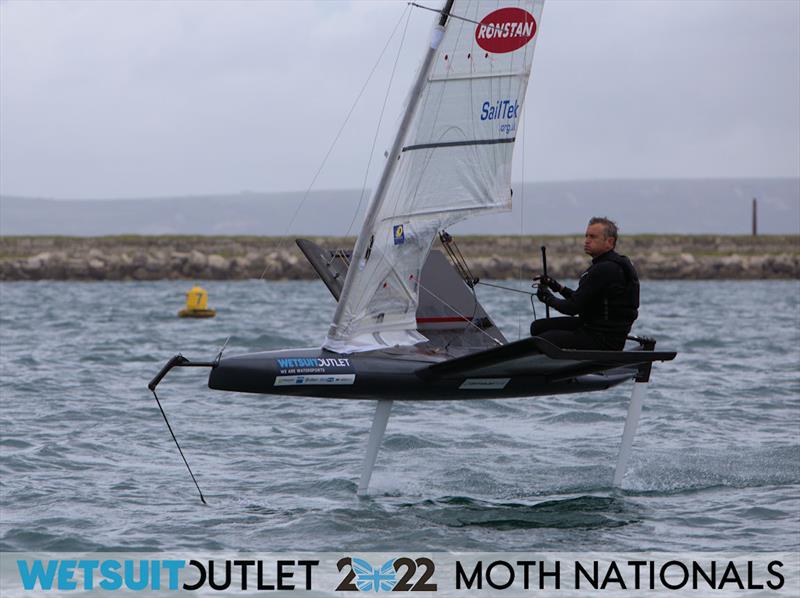 Jason Belben on Day 1 of the 2022 Wetsuit Outlet UK Moth Class Nationals at the WPNSA photo copyright Mark Jardine / IMCA UK taken at Weymouth & Portland Sailing Academy and featuring the International Moth class
