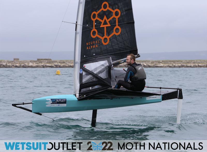 James Phare on Day 1 of the 2022 Wetsuit Outlet UK Moth Class Nationals at the WPNSA photo copyright Mark Jardine / IMCA UK taken at Weymouth & Portland Sailing Academy and featuring the International Moth class
