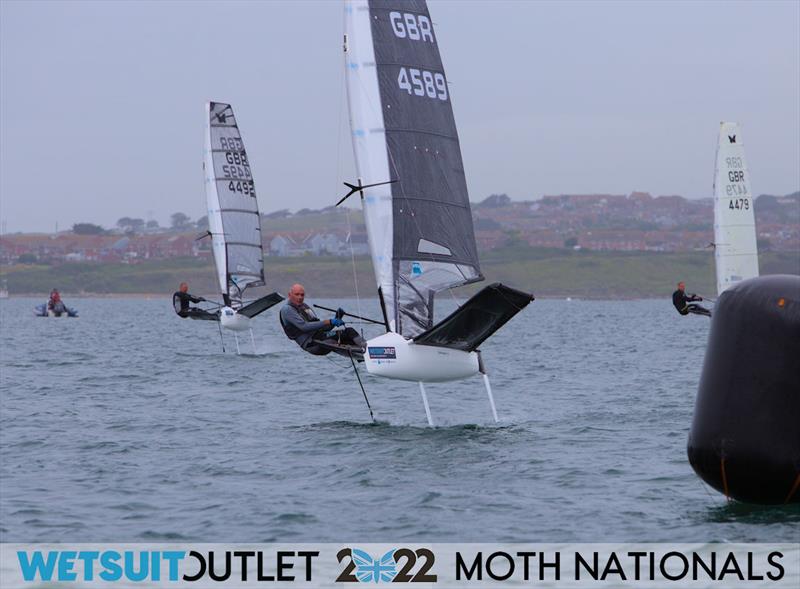 Adam Golding on Day 1 of the 2022 Wetsuit Outlet UK Moth Class Nationals at the WPNSA photo copyright Mark Jardine / IMCA UK taken at Weymouth & Portland Sailing Academy and featuring the International Moth class