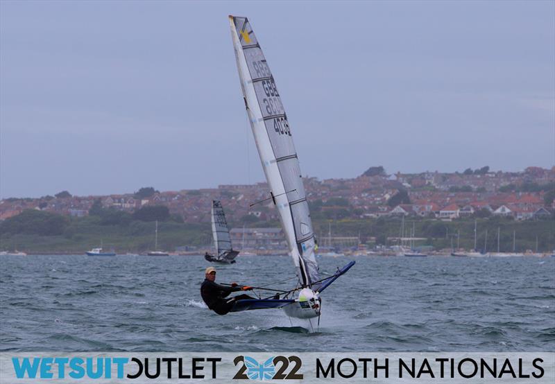 Paul Myerscough on Day 1 of the 2022 Wetsuit Outlet UK Moth Class Nationals at the WPNSA photo copyright Mark Jardine / IMCA UK taken at Weymouth & Portland Sailing Academy and featuring the International Moth class
