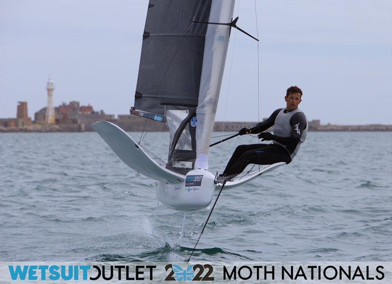 Jack Wetherelll on Day 1 of the 2022 Wetsuit Outlet UK Moth Class Nationals at the WPNSA photo copyright Mark Jardine / IMCA UK taken at Weymouth & Portland Sailing Academy and featuring the International Moth class