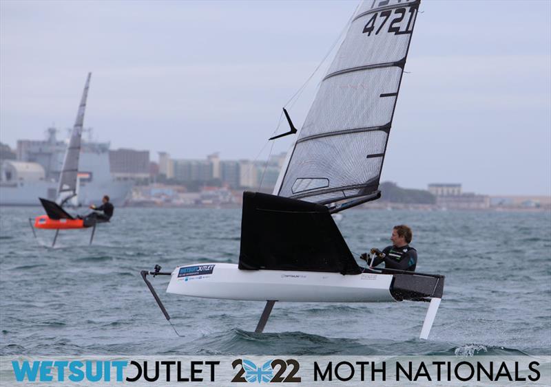 Andrew Jarvis on Day 1 of the 2022 Wetsuit Outlet UK Moth Class Nationals at the WPNSA photo copyright Mark Jardine / IMCA UK taken at Weymouth & Portland Sailing Academy and featuring the International Moth class