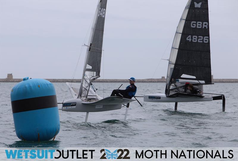 James Gray on Day 1 of the 2022 Wetsuit Outlet UK Moth Class Nationals at the WPNSA photo copyright Mark Jardine / IMCA UK taken at Weymouth & Portland Sailing Academy and featuring the International Moth class