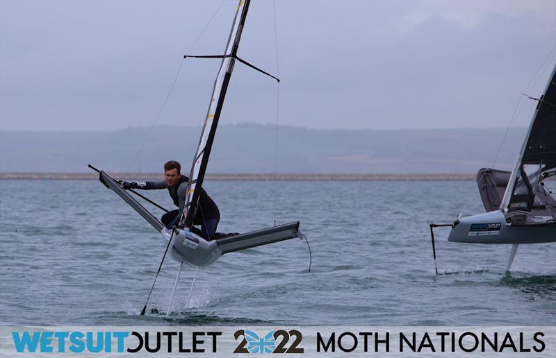 Dylan Fletcher on Day 1 of the 2022 Wetsuit Outlet UK Moth Class Nationals at the WPNSA photo copyright Mark Jardine / IMCA UK taken at Weymouth & Portland Sailing Academy and featuring the International Moth class