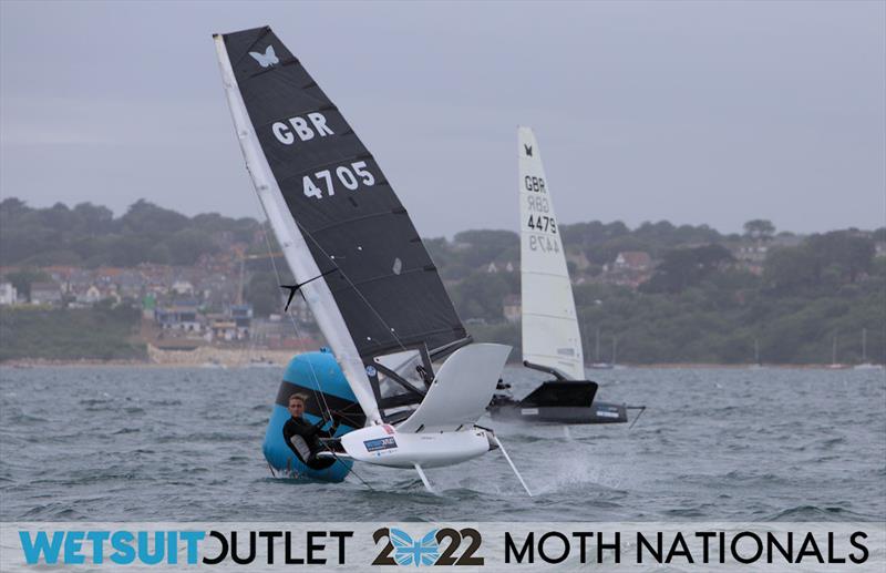 Alex Barone on Day 1 of the 2022 Wetsuit Outlet UK Moth Class Nationals at the WPNSA photo copyright Mark Jardine / IMCA UK taken at Weymouth & Portland Sailing Academy and featuring the International Moth class