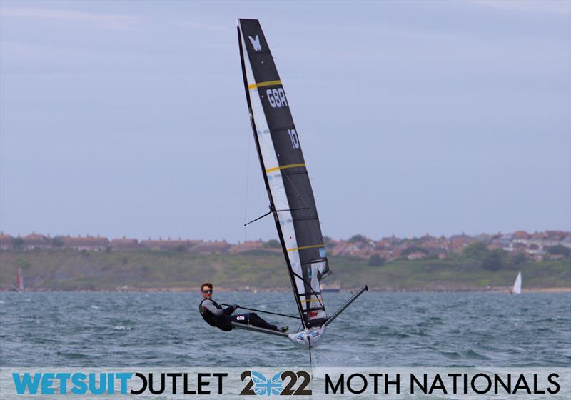 Dylan Fletcher on Day 1 of the 2022 Wetsuit Outlet UK Moth Class Nationals at the WPNSA photo copyright Mark Jardine / IMCA UK taken at Weymouth & Portland Sailing Academy and featuring the International Moth class