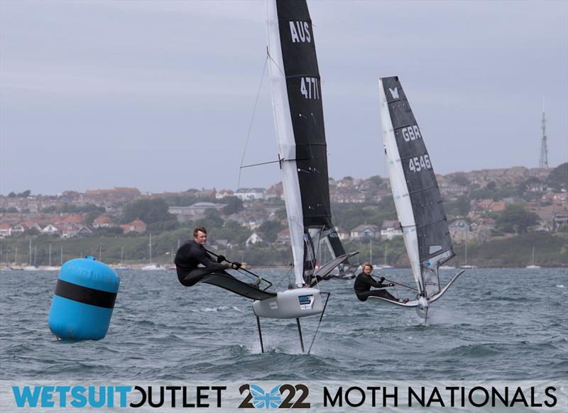 Max Godfroy on Day 1 of the 2022 Wetsuit Outlet UK Moth Class Nationals at the WPNSA photo copyright Mark Jardine / IMCA UK taken at Weymouth & Portland Sailing Academy and featuring the International Moth class