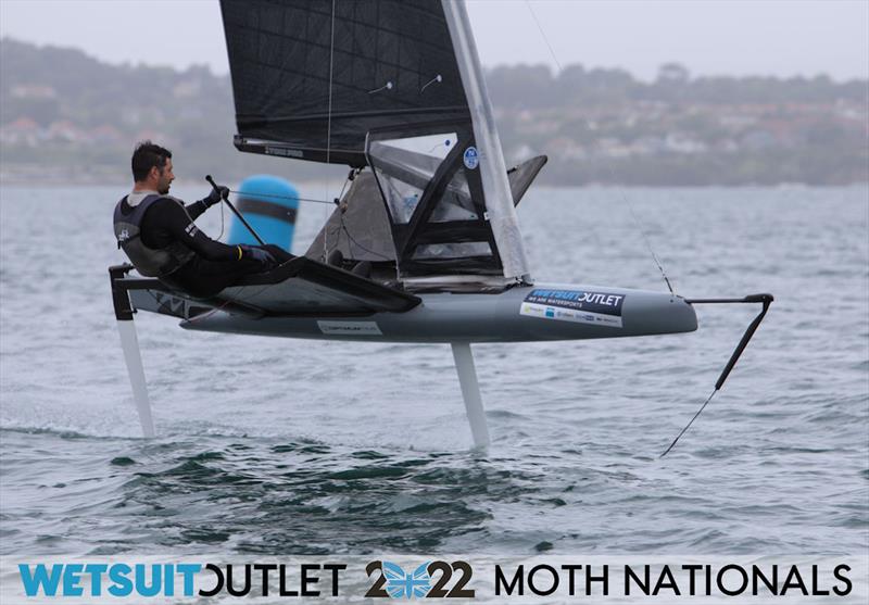 Kyle Stoneham on Day 1 of the 2022 Wetsuit Outlet UK Moth Class Nationals at the WPNSA photo copyright Mark Jardine / IMCA UK taken at Weymouth & Portland Sailing Academy and featuring the International Moth class