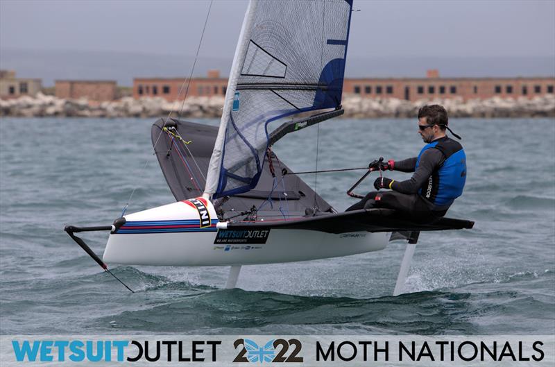 David Jessop on Day 1 of the 2022 Wetsuit Outlet UK Moth Class Nationals at the WPNSA photo copyright Mark Jardine / IMCA UK taken at Weymouth & Portland Sailing Academy and featuring the International Moth class