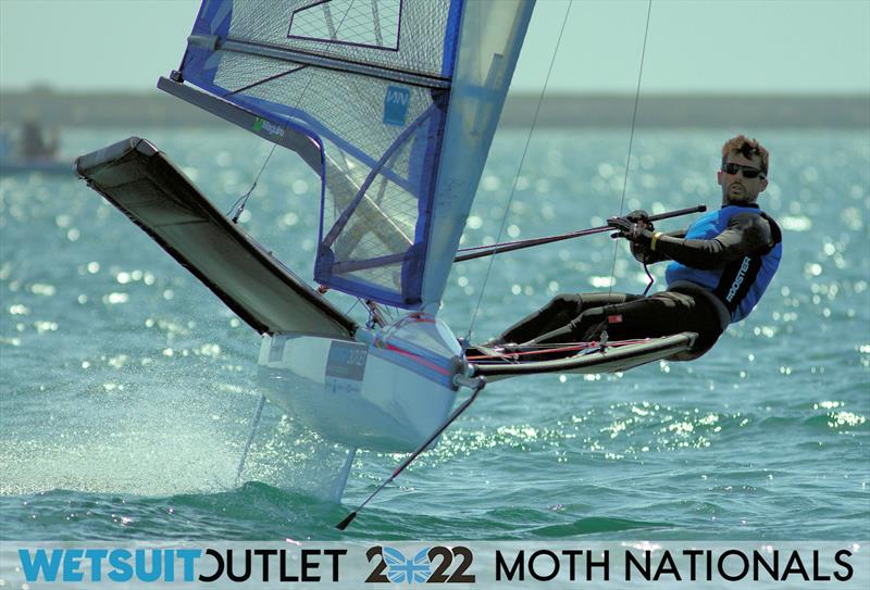David Jessop on Day 2 of the 2022 Wetsuit Outlet UK Moth Class Nationals at the WPNSA photo copyright Mark Jardine / IMCA UK taken at Weymouth & Portland Sailing Academy and featuring the International Moth class