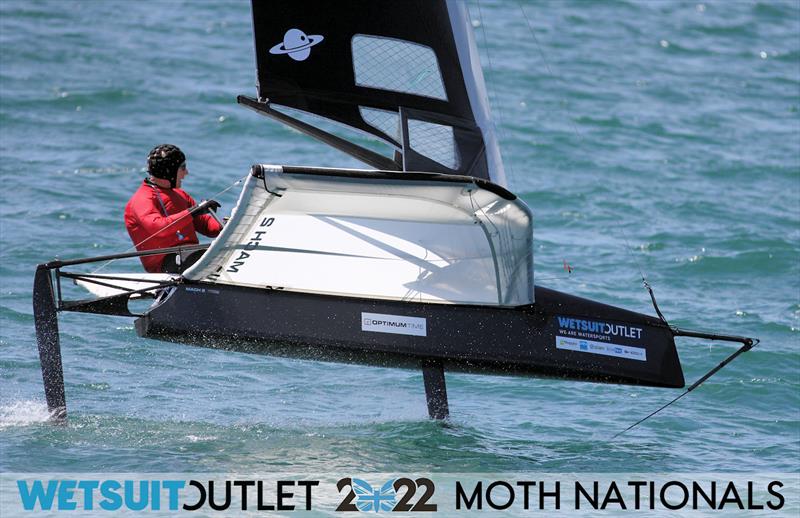 Donald Smith on Day 2 of the 2022 Wetsuit Outlet UK Moth Class Nationals at the WPNSA photo copyright Mark Jardine / IMCA UK taken at Weymouth & Portland Sailing Academy and featuring the International Moth class