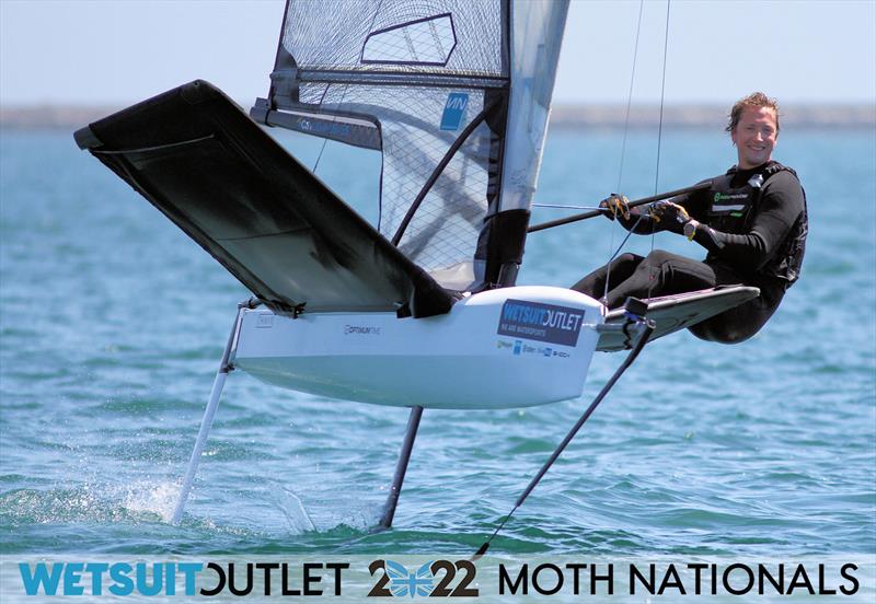 Andrew Jarvis on Day 2 of the 2022 Wetsuit Outlet UK Moth Class Nationals at the WPNSA photo copyright Mark Jardine / IMCA UK taken at Weymouth & Portland Sailing Academy and featuring the International Moth class