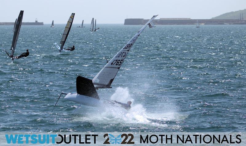 Jeremy Hartley on Day 2 of the 2022 Wetsuit Outlet UK Moth Class Nationals at the WPNSA photo copyright Mark Jardine / IMCA UK taken at Weymouth & Portland Sailing Academy and featuring the International Moth class