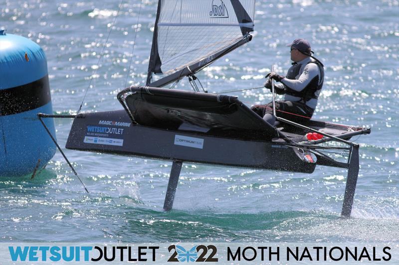 Jonathan Peats on Day 2 of the 2022 Wetsuit Outlet UK Moth Class Nationals at the WPNSA photo copyright Mark Jardine / IMCA UK taken at Weymouth & Portland Sailing Academy and featuring the International Moth class