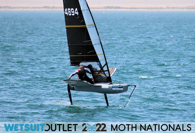 Mike Lennon on Day 2 of the 2022 Wetsuit Outlet UK Moth Class Nationals at the WPNSA photo copyright Mark Jardine / IMCA UK taken at Weymouth & Portland Sailing Academy and featuring the International Moth class